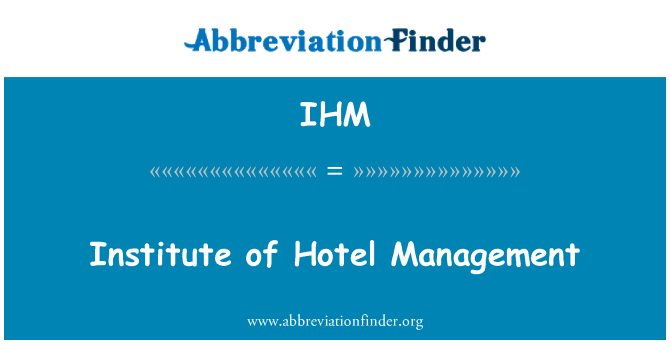 IHM: Gestion Enstiti otèl