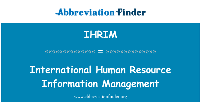 IHRIM: Mednarodnih kadrov informatike