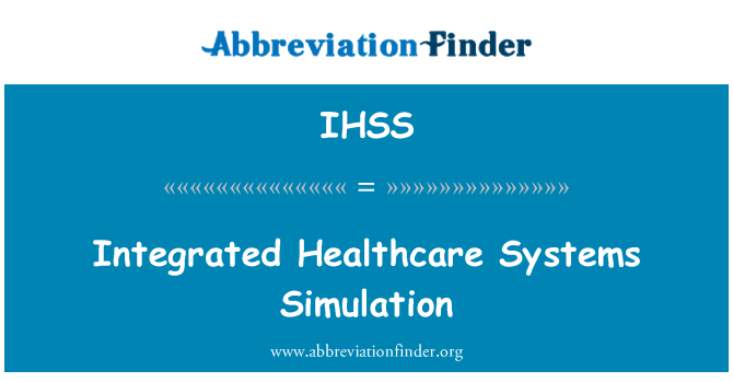 IHSS: Integrirana simulacija sistemov zdravstvenega varstva