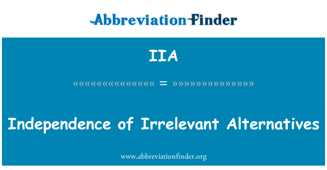 IIA: Kemerdekaan alternatif tidak relevan