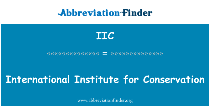 IIC: Instituto Internacional para la conservación