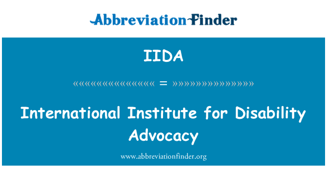 IIDA: International Institute for Cacat advokasi