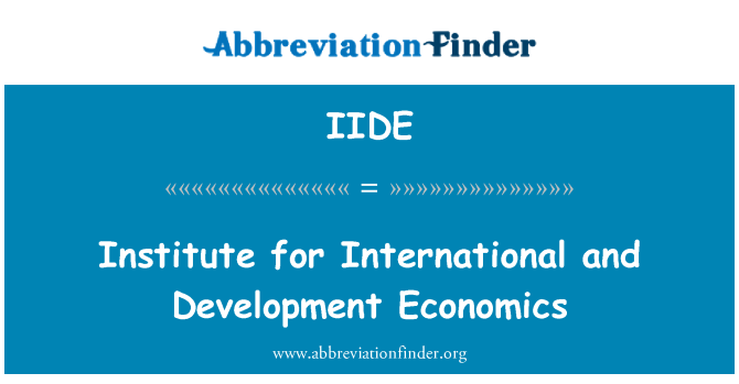 IIDE: Enstiti Entènasyonal ak devlòpman ekonomi