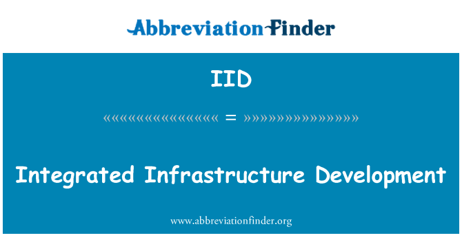 IID: Integrated Infrastructure Development