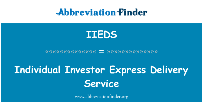 IIEDS: انفرادی سرمایہ کار ایکسپریس ڈلیوری سروس