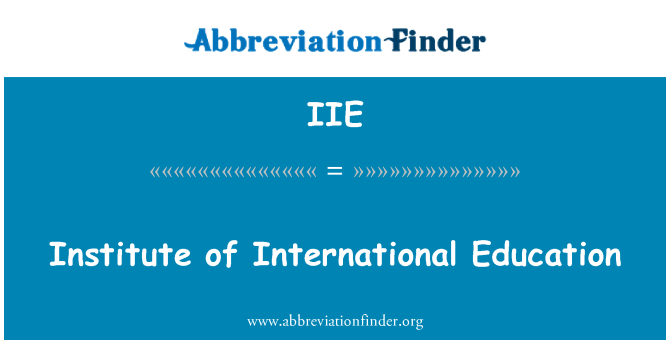 IIE: Institute of International haridus