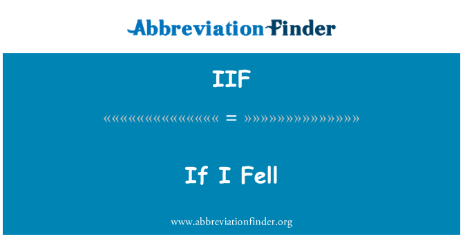 IIF: Se sono caduto
