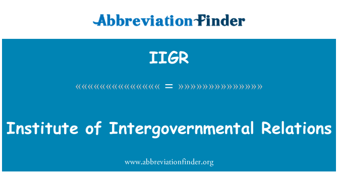 IIGR: Institut für zwischenstaatliche Beziehungen