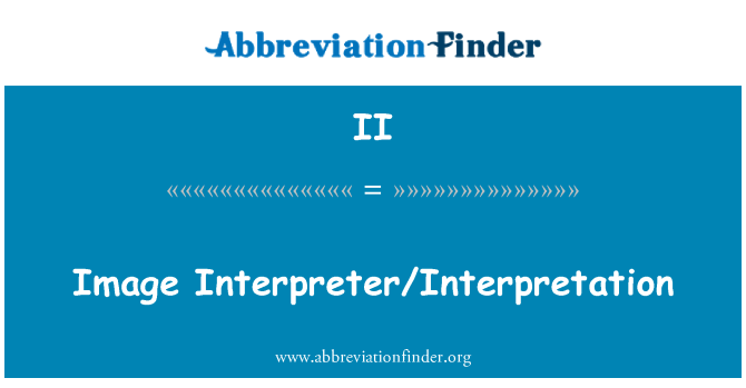 II: Interpret/interpretace