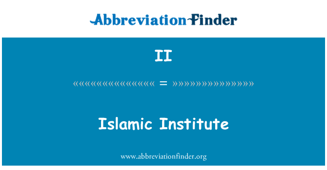 II: Islamske Institute