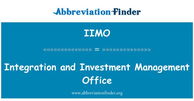 IIMO: Integration and Investment Management Office