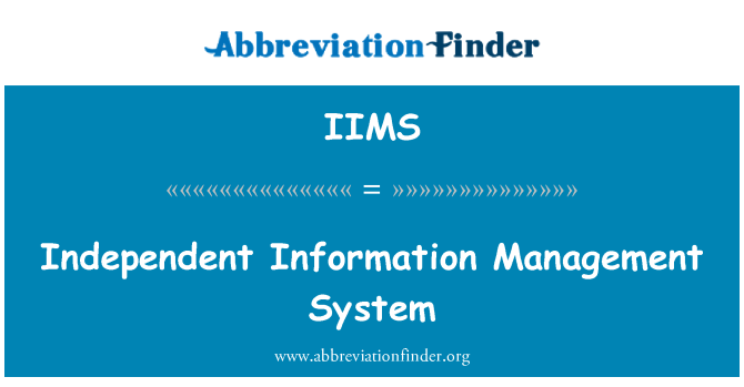 IIMS: Uavhengig informasjon styringssystem