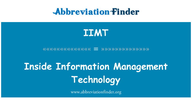 IIMT: Belső informatikai menedzsment