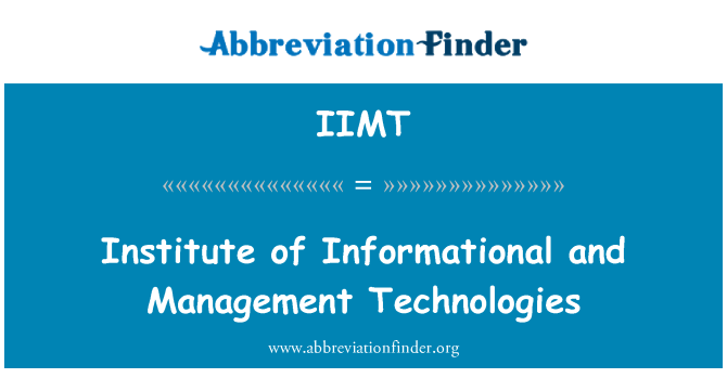 IIMT: معهد المعلوماتية وتكنولوجيات إدارة