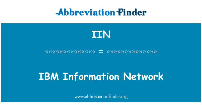 IIN: IBM informační síť