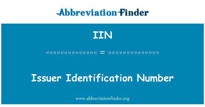 IIN: Emitendi registreerimise Number