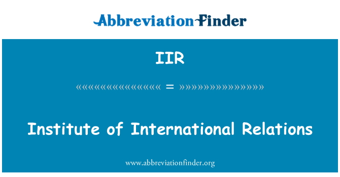 IIR: Enstiti relasyon entènasyonal