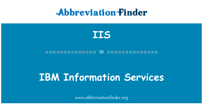 IIS: IBM सूचना सेवाएं