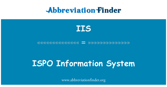 IIS: Sistema de informação do ISPO