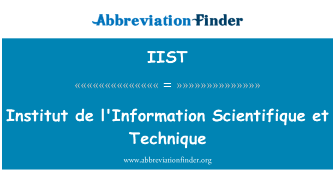 IIST: Institut de l'Information 日仏 et 技術