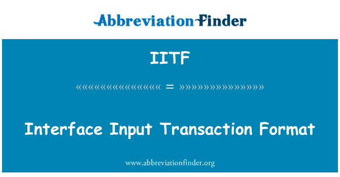 IITF: Format ulaznih transakcija sučelje