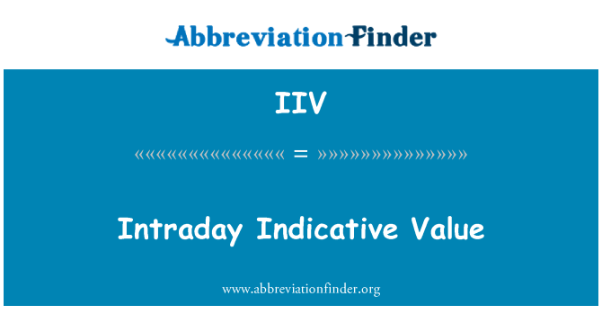 IIV: Unutardnevni indikativna vrijednost