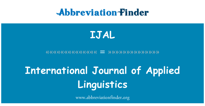 IJAL: Jounal entènasyonal de Lengwistik aplike