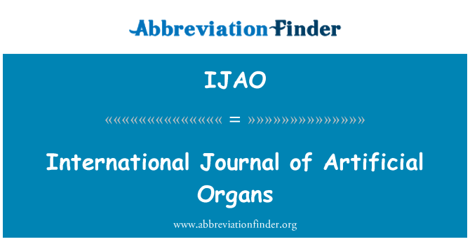 IJAO: International Journal of Artificial Organs