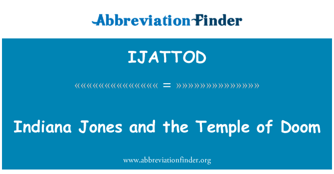 IJATTOD: Indiana Jones a chrám skazy