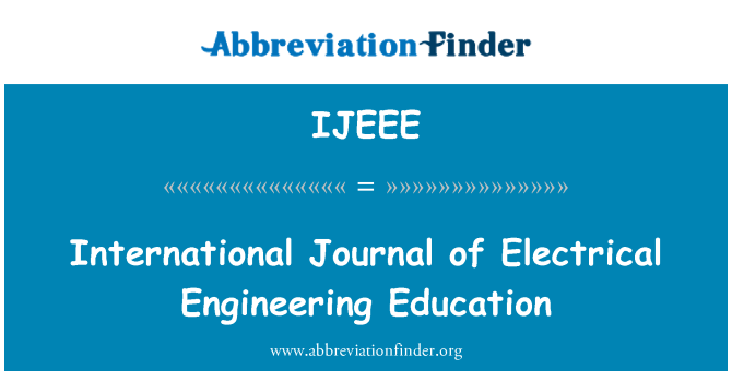 IJEEE: Jounal entènasyonal edikasyon Électrique Jeni