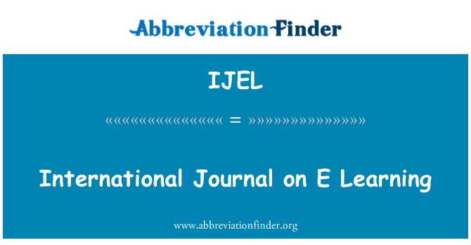IJEL: Jurnal internasional pada E Learning