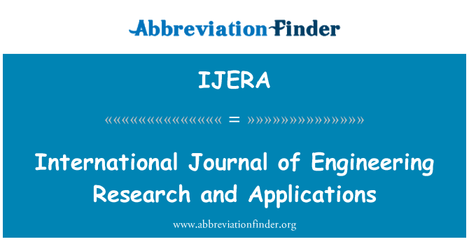IJERA: International Journal of Engineering Research and Applications