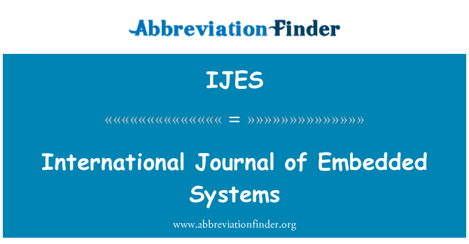 IJES: Internationale Zeitschrift für eingebettete Systeme