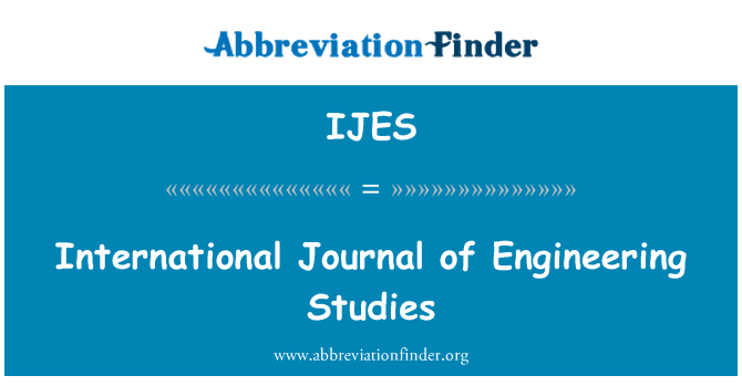 IJES: Internationella tidskriften Engineering studier