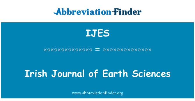 IJES: Irlandese giornale delle scienze della terra