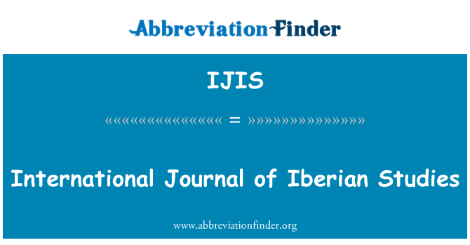 IJIS: Международный журнал Иберийского исследований