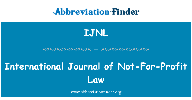 IJNL: 不以營利為目的的法律國際雜誌
