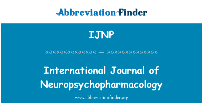 IJNP: Các tạp chí quốc tế của Neuropsychopharmacology