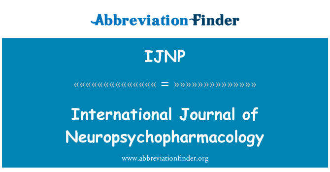 IJNP: Jounal entènasyonal nan Neuropsychopharmacology