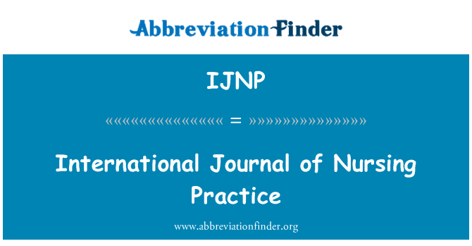IJNP: כתב העת הבינלאומי של סיעוד תרגול