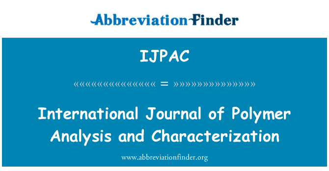 IJPAC: International Journal of polymeeri analysointi ja karakterisointi