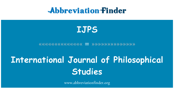 IJPS: International Journal of studia filozoficzne