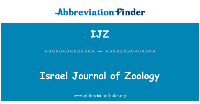 IJZ: Iisrael töölehe zooloogia