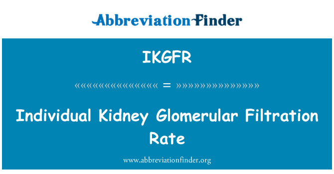 IKGFR: Einzelne Niere glomeruläre Filtrationsrate