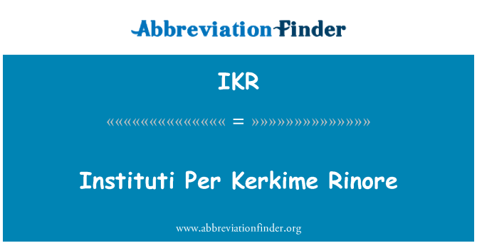 IKR: Intézményhez / Kerkime Rinore