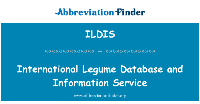 ILDIS: 國際豆類資料庫和資訊服務