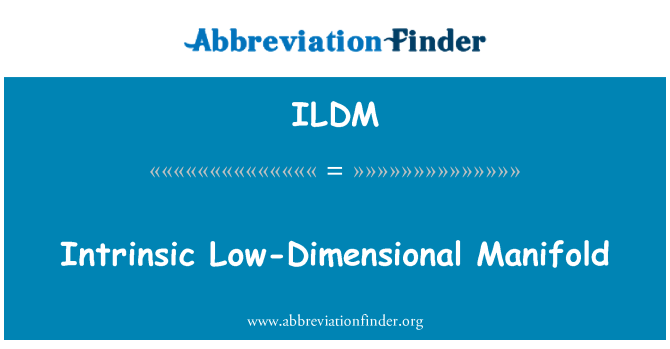 ILDM: Manifold isel-ddimensiwn cynhenid