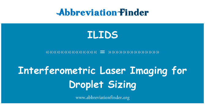 ILIDS: Imagine Laser interferometrice pentru Droplet dimensionarea