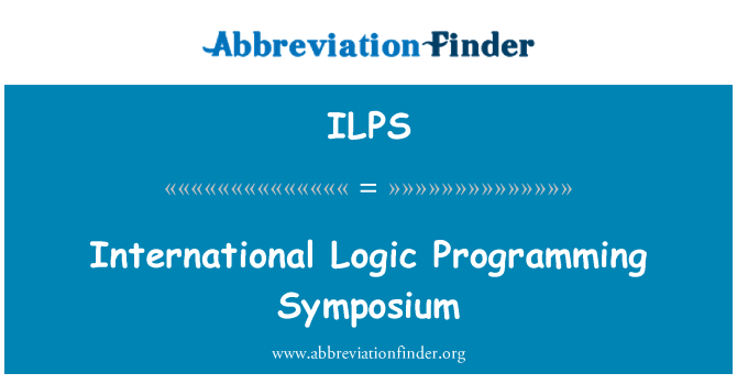 ILPS: Symposiwm rhaglennu rhesymeg rhyngwladol