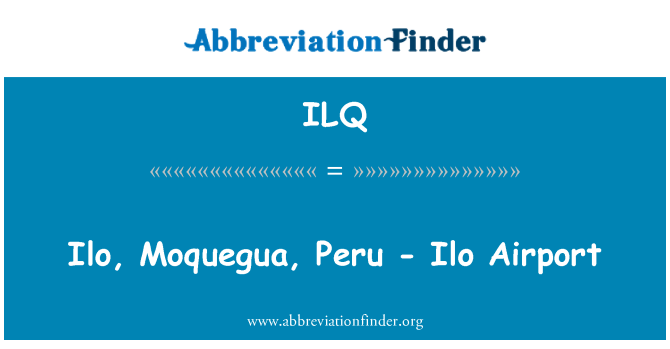 ILQ: OIM, Moquegua, Peru - OIM Airport